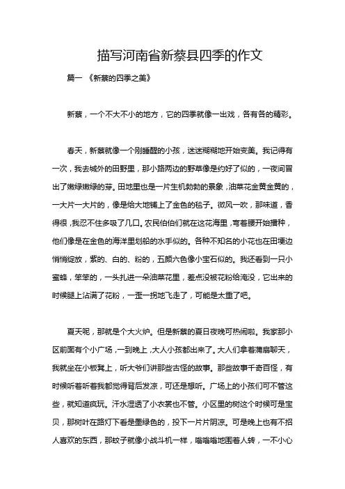 描写河南省新蔡县四季的作文