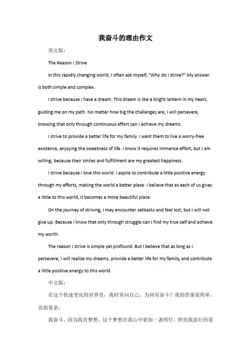 我奋斗的理由作文