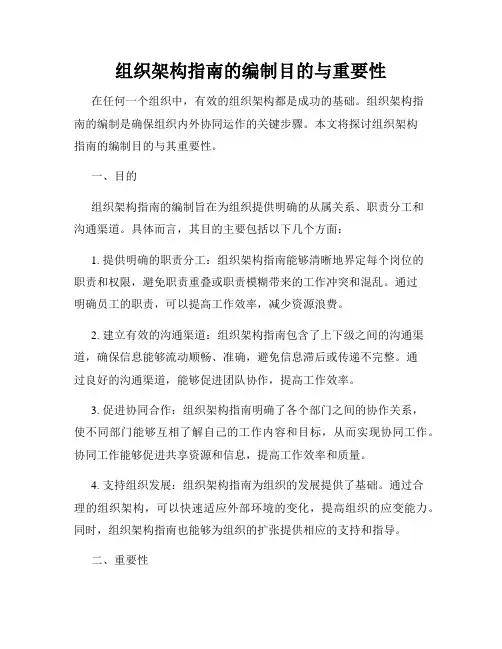 组织架构指南的编制目的与重要性