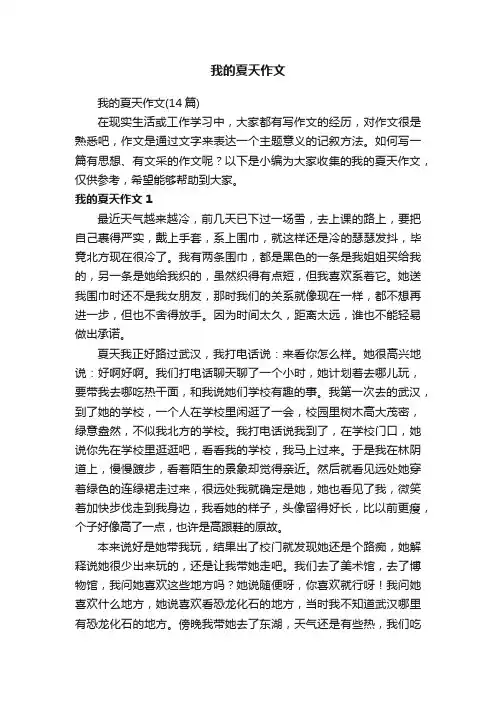 我的夏天作文（14篇）