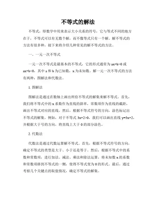 不等式的解法