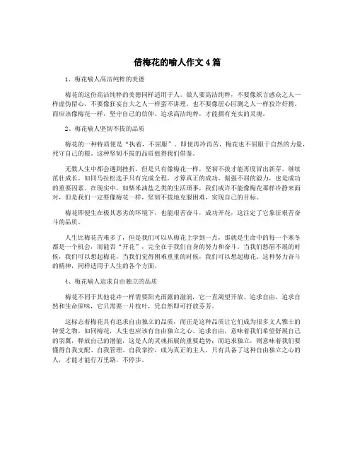 借梅花的喻人作文4篇