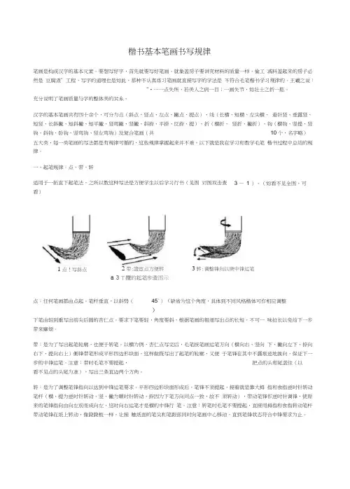 楷书基本笔画书写规律+颜体楷书笔法