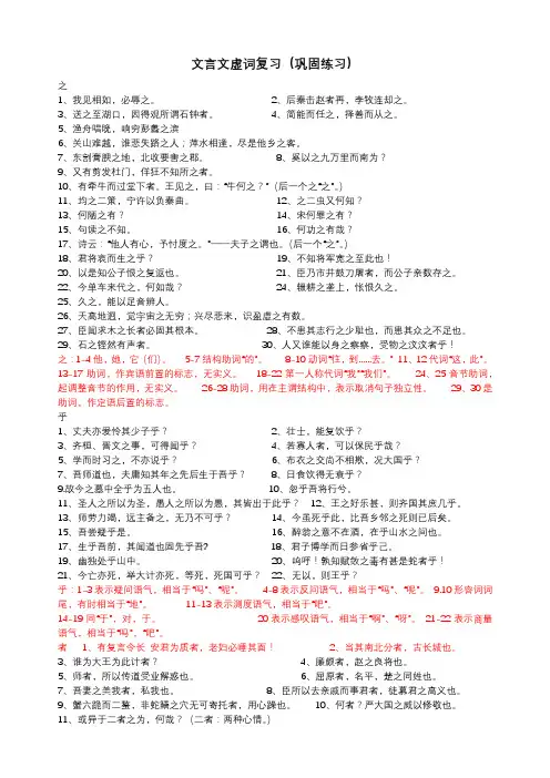 文言文虚词巩固练习复习