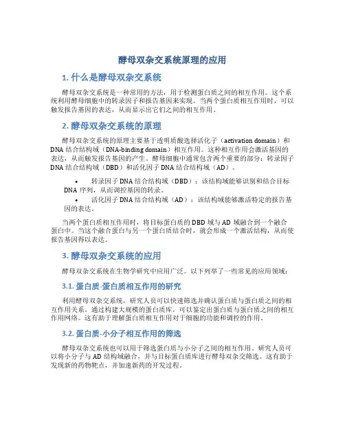 酵母双杂交系统原理的应用