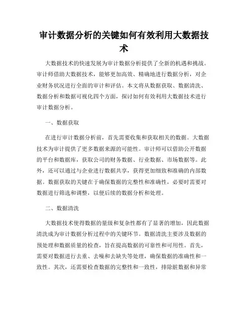 审计数据分析的关键如何有效利用大数据技术