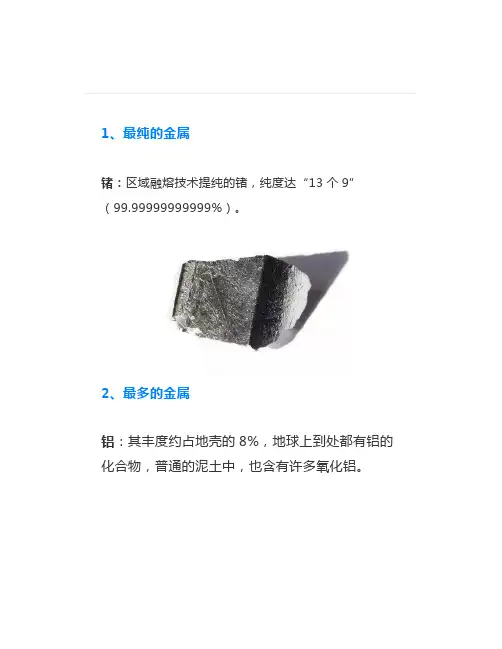 40个金属之最,最贵的金属1g价值上亿元!