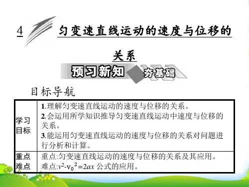 高中物理必修一(人教版)课件：第二章 4 匀变速直线运动的速度与位移的关系
