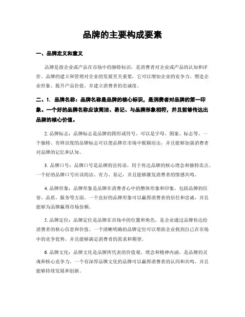 品牌的主要构成要素