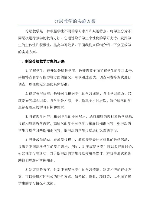 分层教学的实施方案