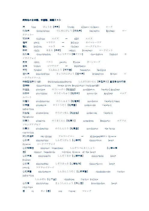 日语疾病类词汇