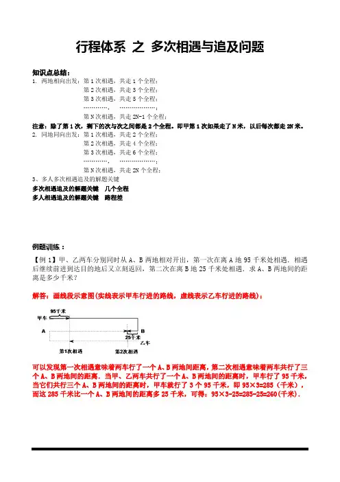 行程问题之多次相遇与追及问题 非常完整版题型训练+答案解析