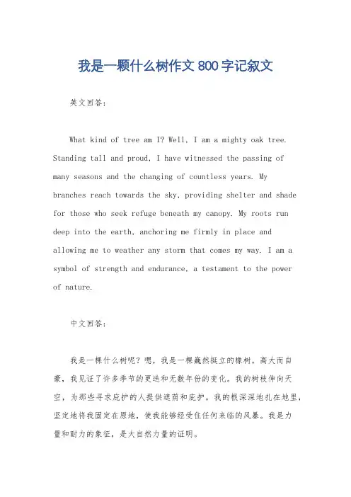 我是一颗什么树作文800字记叙文