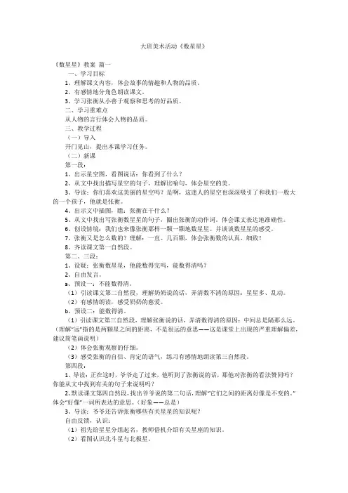 大班美术活动《数星星》