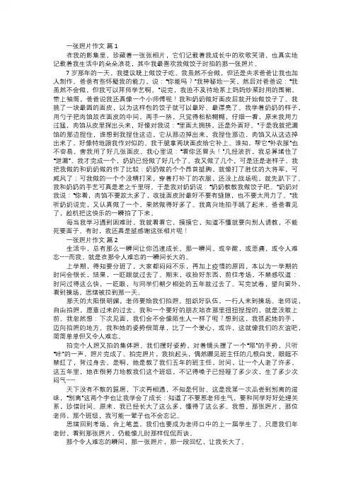 一张照片作文
