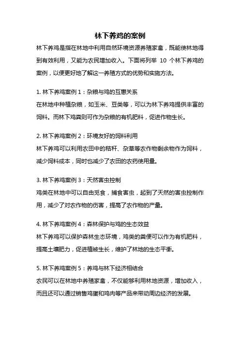 林下养鸡的案例