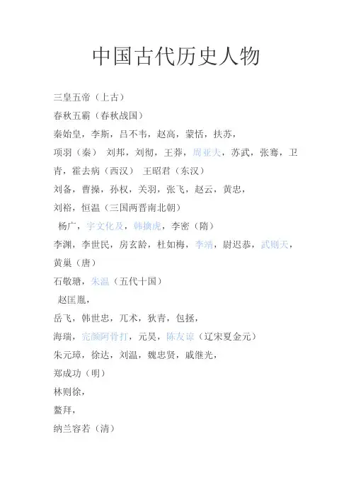 中国古代历史人物