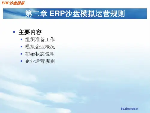 erp沙盘模拟授课规则第二章