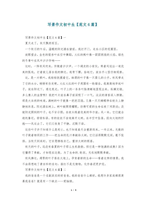 写景作文初中生【范文6篇】