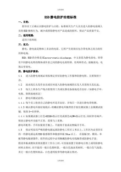 ESD静电防护管理规范