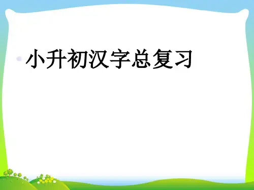 【小升初】语文总复习课件 - 汉字总复习  全国通用.ppt
