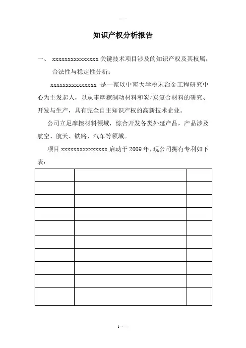 知识产权分析报告