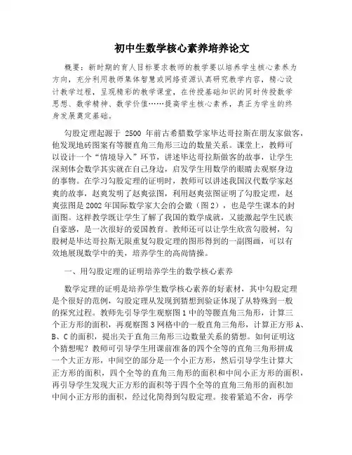 初中生数学核心素养培养论文