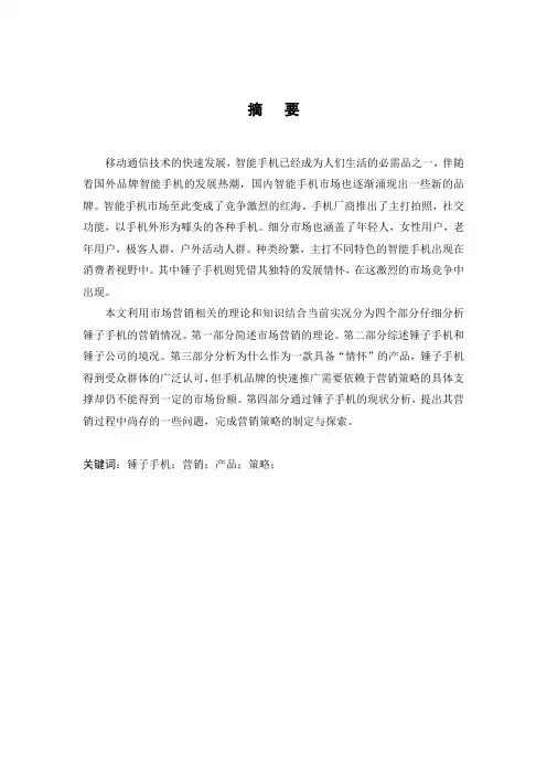 锤子手机的营销策略分析(新)3