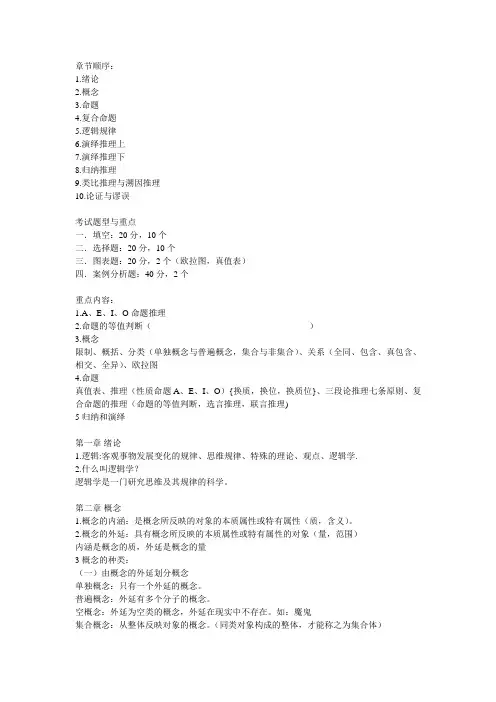 逻辑学复习资料