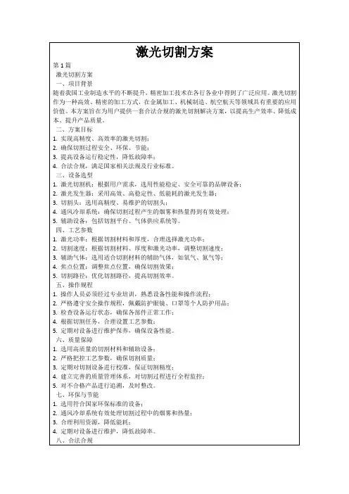 激光切割方案
