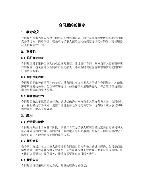 合同履约的概念