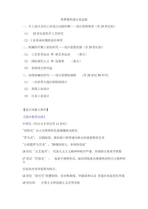 世界现代设计史总结