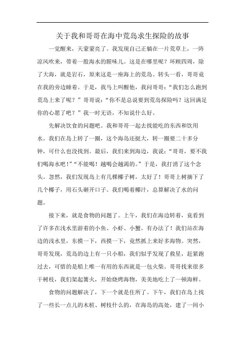 写一篇关于我和哥哥在海中荒岛求生探险的故事