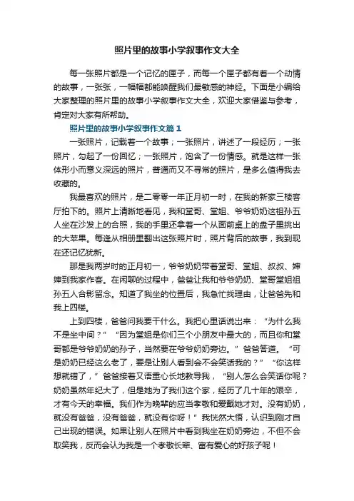 照片里的故事小学叙事作文大全6篇