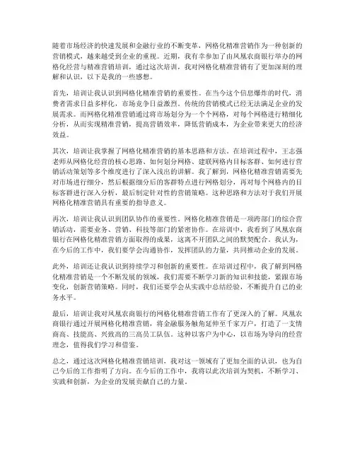 网格化精准营销培训感想