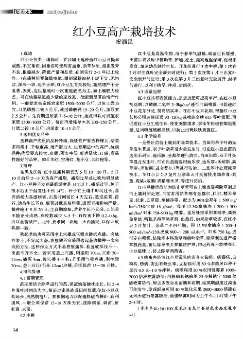 红小豆高产栽培技术