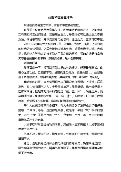 我的站桩养生体会
