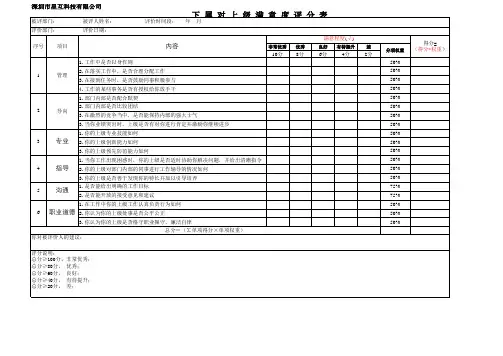 下属对上级满意度评分表(1)
