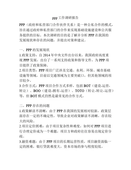 ppp工作调研报告