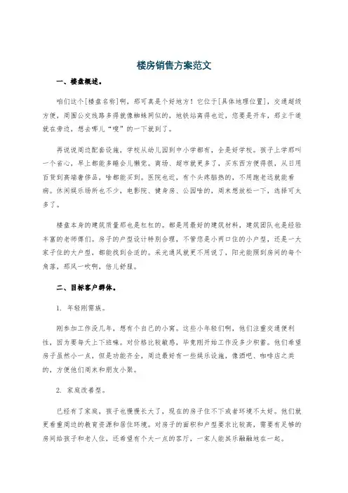 楼房销售方案范文
