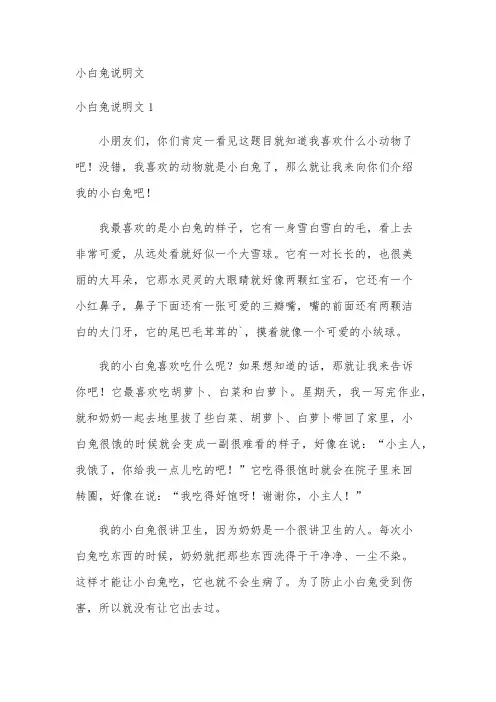 小白兔说明文