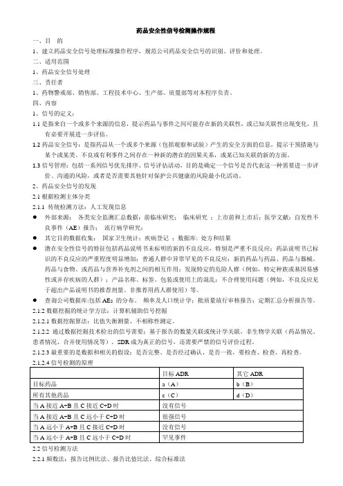 4药品安全性信号检测操作规程