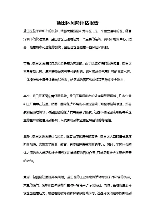 盐田区风险评估报告
