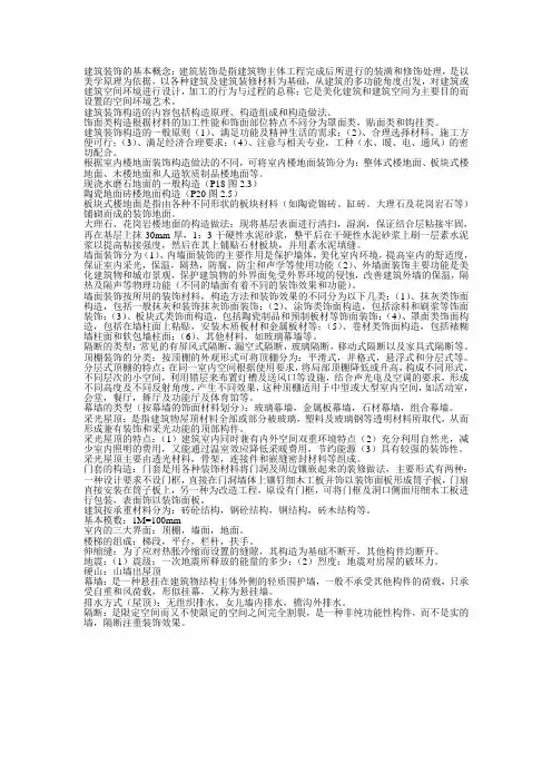 建筑装饰的基本概念