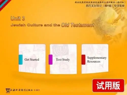 英语国家文化与社会文化入门Unit3