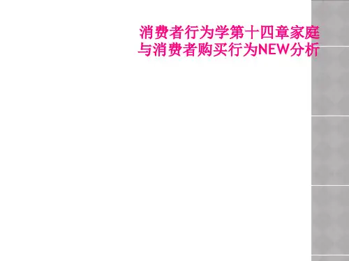 消费者行为学第十四章家庭与消费者购买行为NEW分析