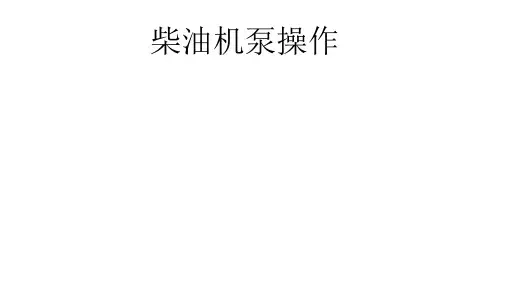 柴油机泵操作指示