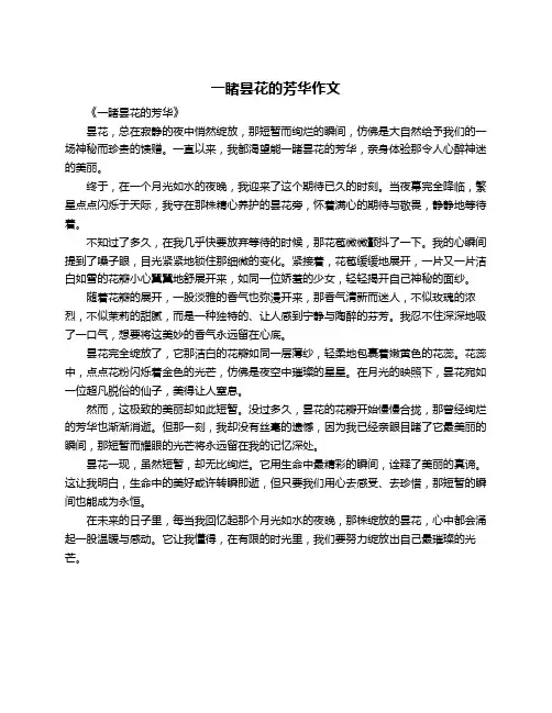 一睹昙花的芳华作文