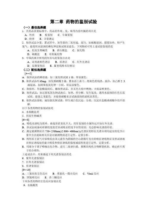 第二章 药物的鉴别试验