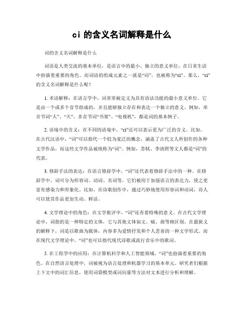ci的含义名词解释是什么